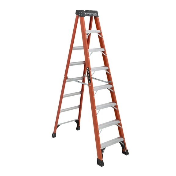 Louisville Ladder 8-Foot Fiberglass Step Ladder, 375-Pound Load Capacity, Type IAA, FS1408HD