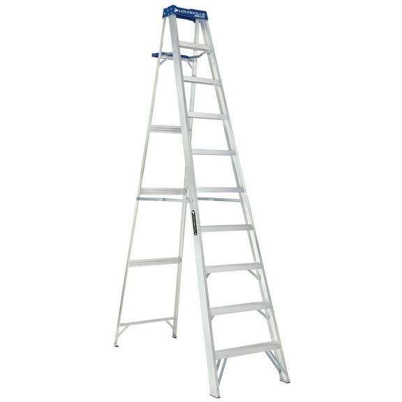 Louisville Ladder 10-Foot Aluminum Step Ladder with molded pail, 250-Pound Load Capacity, Type I, AS2110