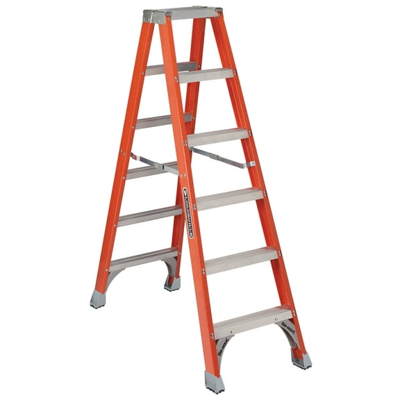Louisville Ladder FM1506 6 ft. Fiberglass Twin Front Ladder,Type IA, 300 lbs Load Capacity