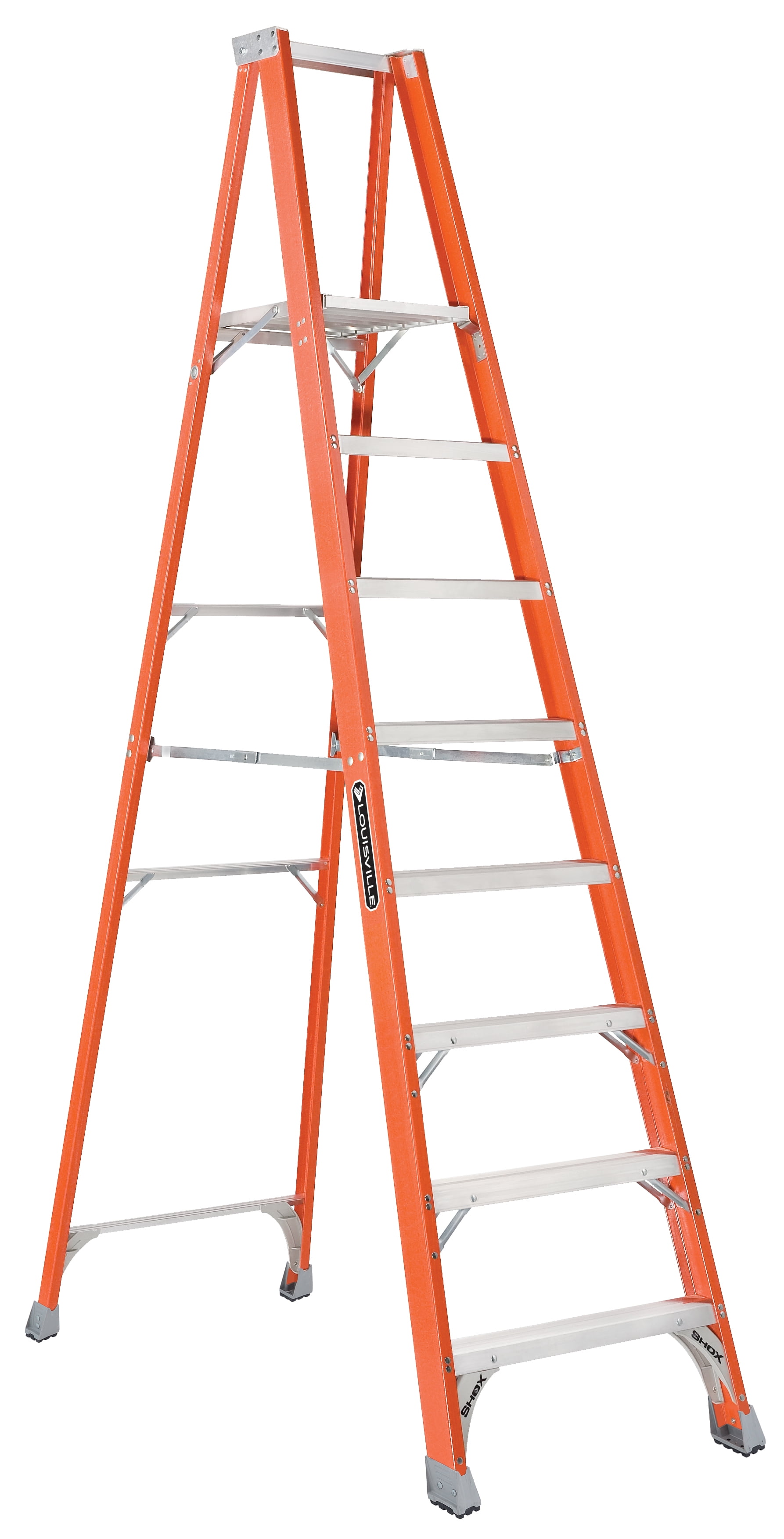 Louisville Ladder FP1508 8 ft. Step Fiberglass Platform Ladder, Type IA, 300 Lbs Rated