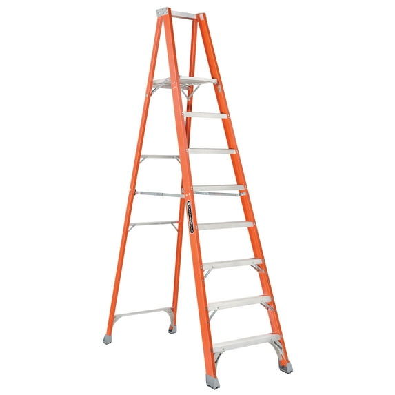 Louisville Ladder FP1508 8 ft. Step Fiberglass Platform Ladder, Type IA, 300 Lbs Rated