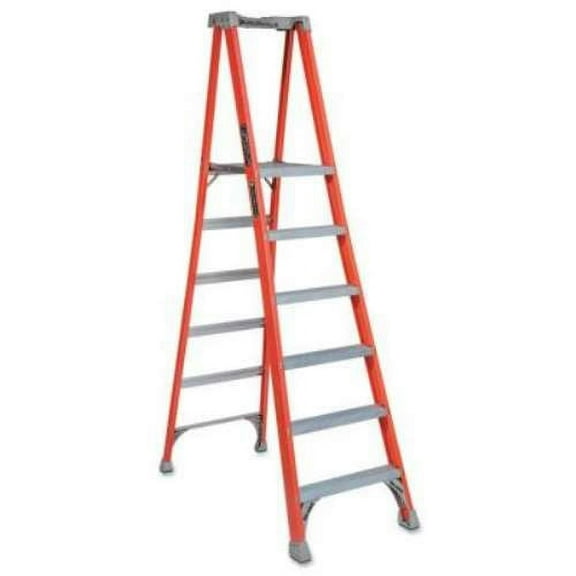 Louisville 8 ft 1 in Fiberglass Platform Stepladder, 300 lb Capacity FXP1706