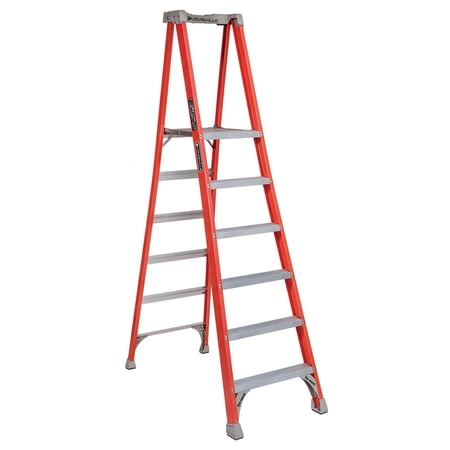 Louisville 8 ft 1 in Fiberglass Platform Stepladder, 300 lb Capacity FXP1706