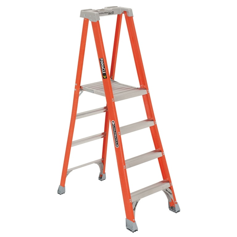 Louisville Ladder FXP1704 4 ft Fiberglass Pinnacle Platform Step Ladder Type IA 300 lb Load Capacity