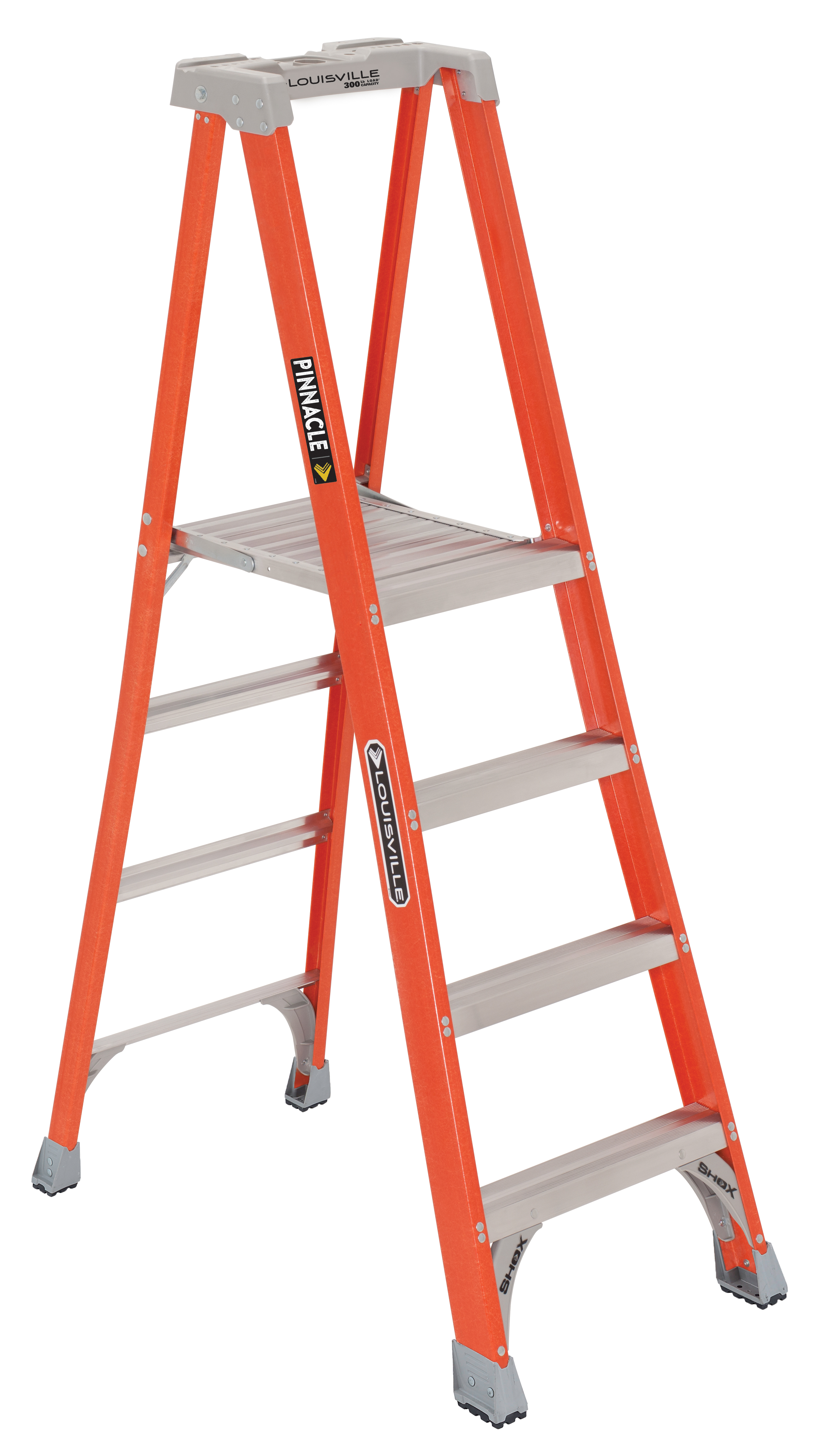 Louisville Ladder FXP1704 4 ft Fiberglass Pinnacle Platform Step Ladder, Type IA, 300 lb Load Capacity - image 1 of 9