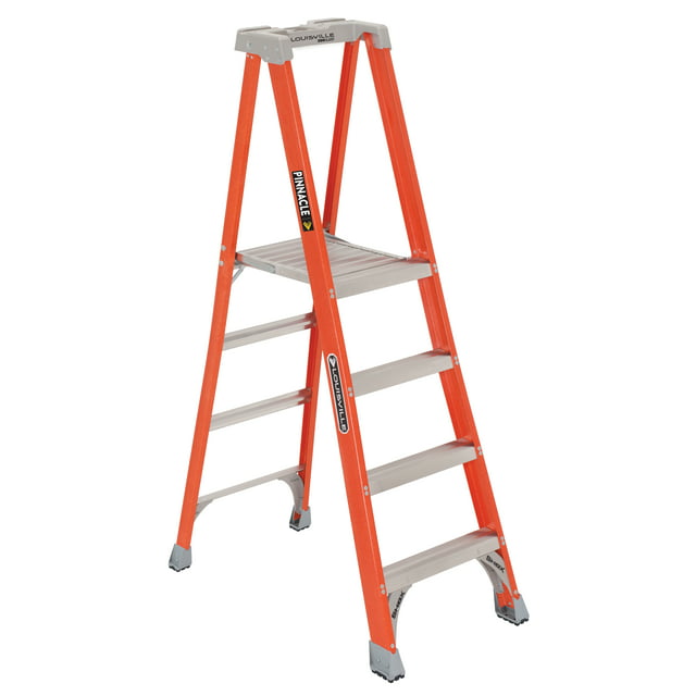 Louisville Ladder FXP1704 4 ft Fiberglass Pinnacle Platform Step Ladder, Type IA, 300 lb Load Capacity
