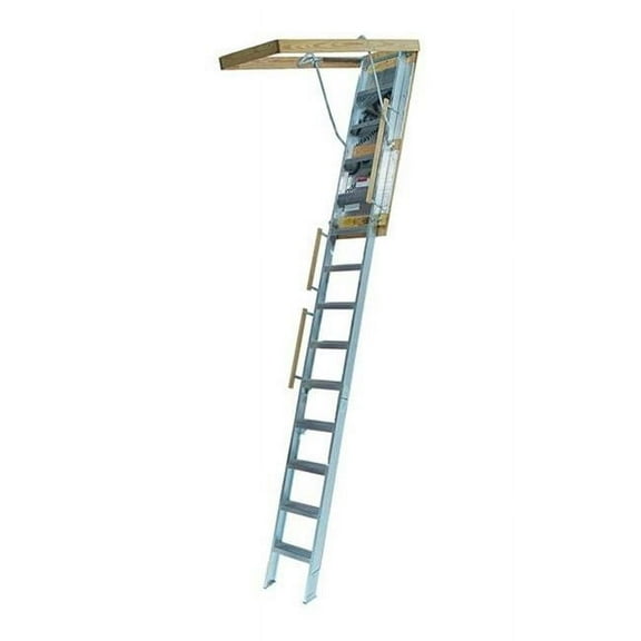Louisville Attic Ladder, Aluminum, 375 lb Load Capacity AL2540LG-R5