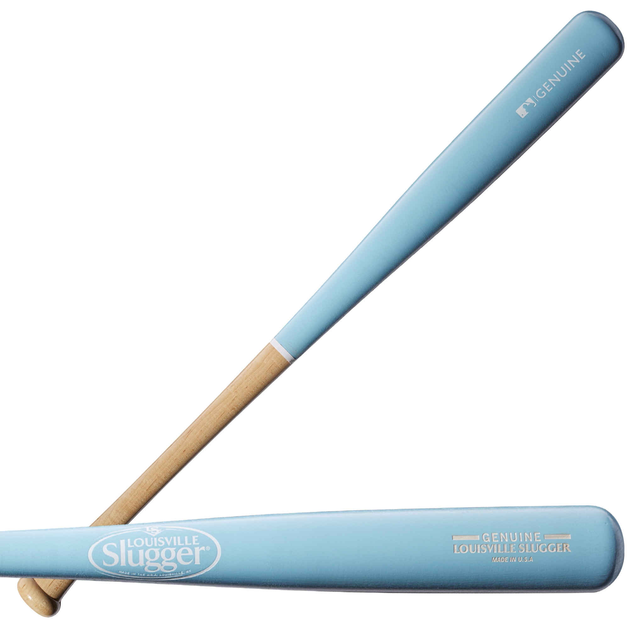 louisville slugger genuine mix unfinished light blue baseball bat