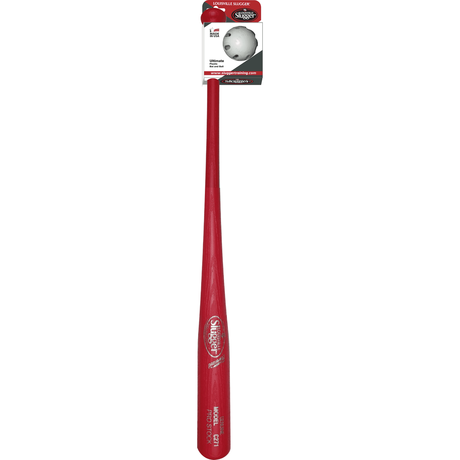 Louisville Slugger Red Plastic Bat with Ball, 34", Outdoor Baseball Play Set