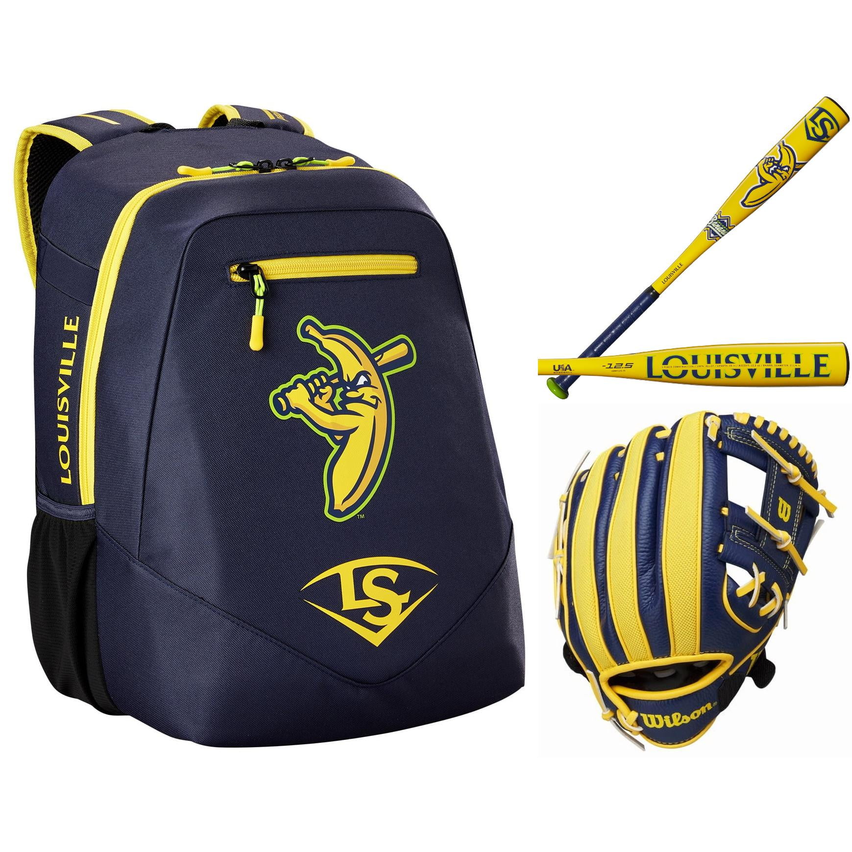 Louisville Slugger Savannah Bananas Tee Ball Bat, Glove and Bag