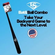 Louisville Slugger Ultimate Plastic Bat And Ball Combo   34" Replica Bat With Authentic Wood Look, Backyard Baseball Set For Kids & Adults