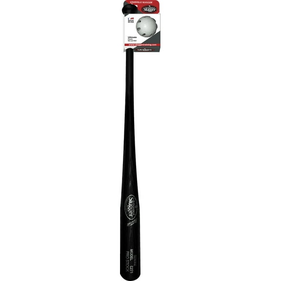 Louisville Slugger Ultimate Plastic Bat and Ball Combo – 34" Replica Bat with Authentic Wood Look, Safe Backyard Baseball Set for Kids & Adults