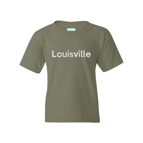 Louisville Unisex Youth Kids T-Shirt Tee Clothing Youth Medium Military Green
