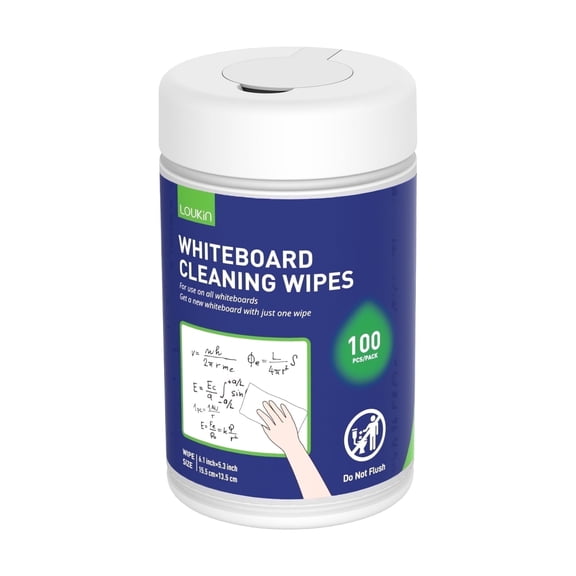 Loukin Whiteboard Cleaning Wipes, Non-Toxic Dry Erase Wipes, 1-Pack