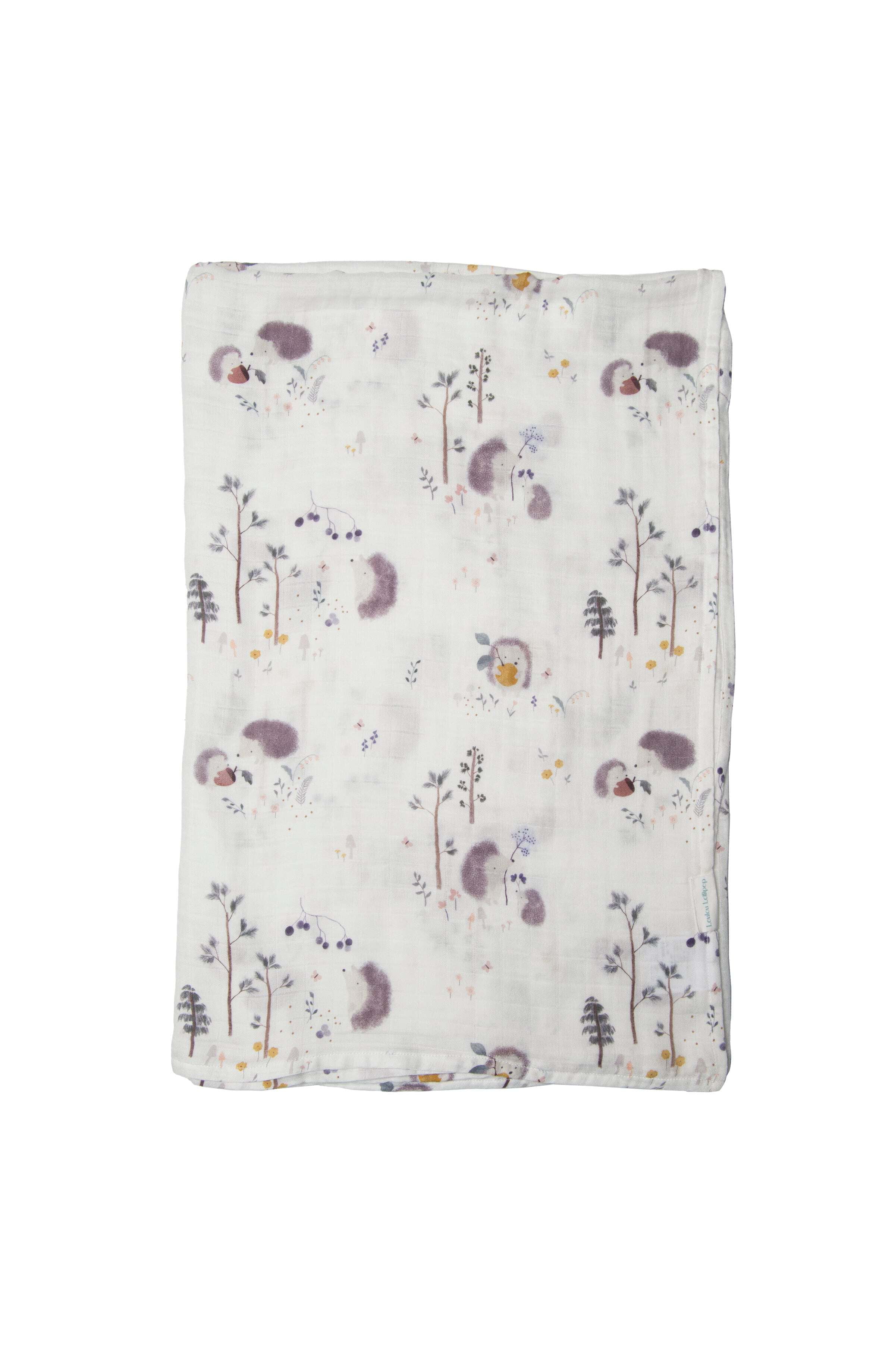 Loulou Lollipop Muslin Swaddle Hedgehog