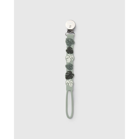 Loulou Lollipop Pacifier Clip - Beadless for Babies and Toddlers 4 Months+, Easy to Clean - Monstera