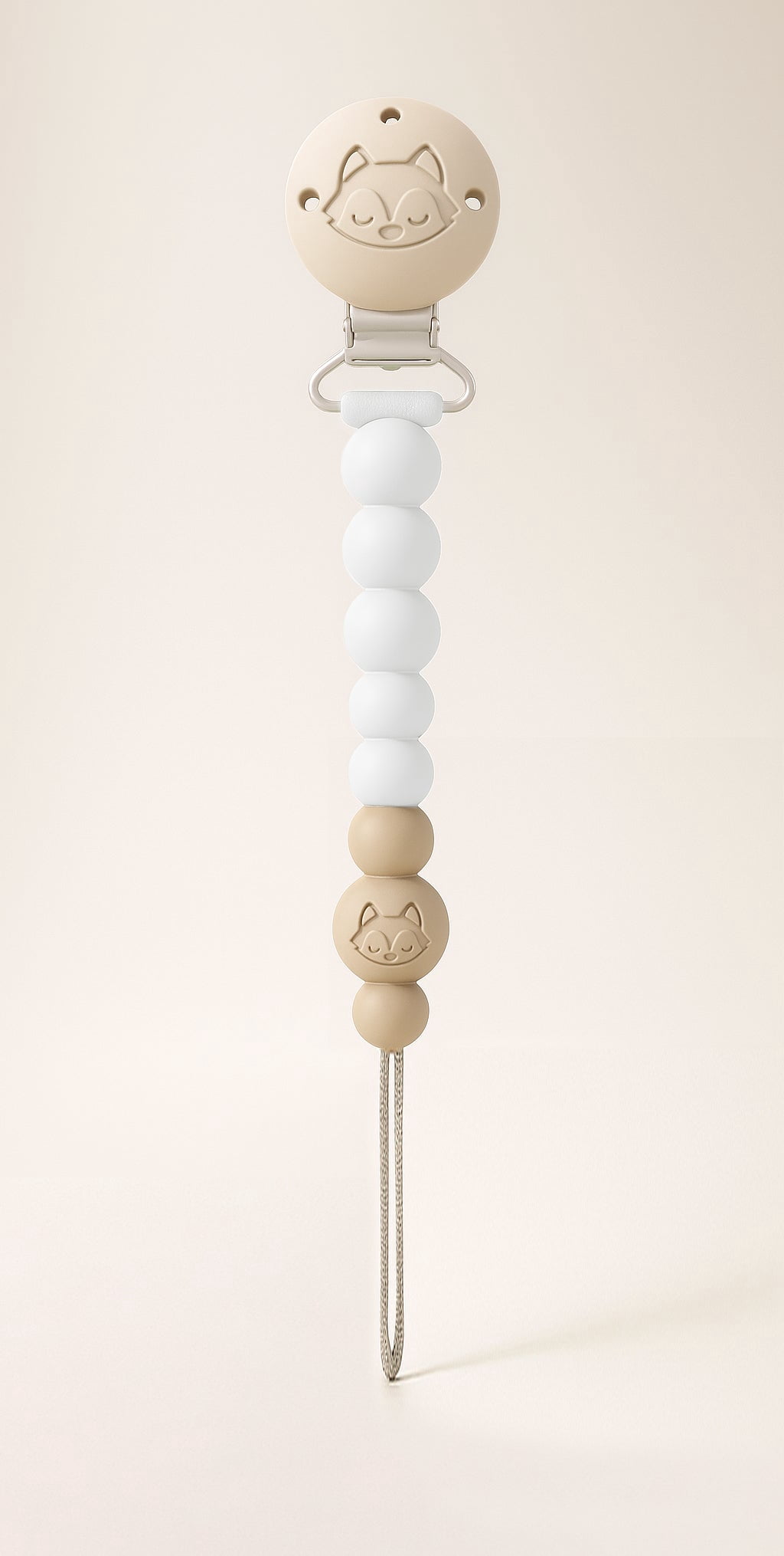 Loulou Lollipop Pacifier Clip - OneC Clip for Babies & Toddlers 4 Months+, Easy to Clean - White