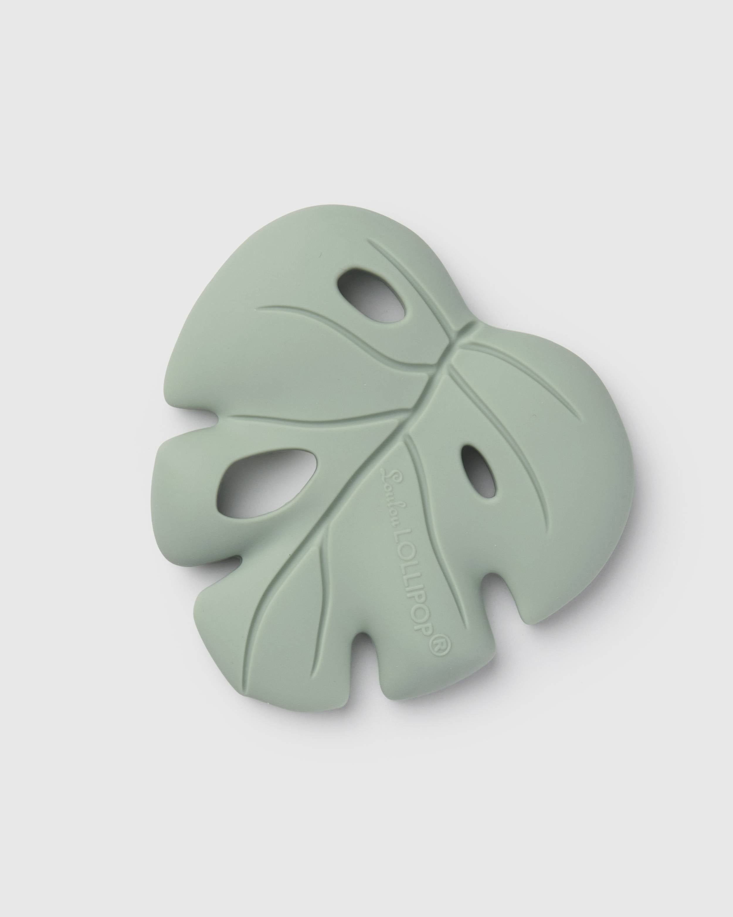 Loulou Lollipop Silicone Teether for Babies & Toddlers, 0 Months+ Monstera Seafoam