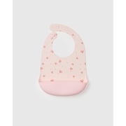 Loulou Lollipop Soft, Waterproof Silicone Feeding Bib for Babies and Toddlers 3 to 36 Months, Easy to Clean, Adjustable Fit and Catch-All Pouch - Seashells