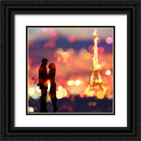 Loumer, Dianne 15x15 Black Ornate Wood Framed with Double Matting Museum Art Print Titled - A Date in Paris (detail)