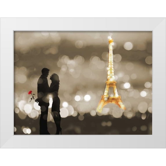 Loumer, Dianne 24x19 White Modern Wood Framed Museum Art Print Titled - A Date in Paris (BW)