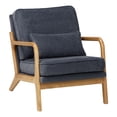 thumbnail image 1 of AFO Modern Upholstered Accent Chair with Solid Wood Frame and Lumbar Pillow, Blue, 1 of 6