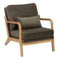 thumbnail image 1 of AFO Modern Upholstered Accent Chair with Solid Wood Frame and Lumbar Pillow, Green, 1 of 6