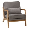 thumbnail image 1 of AFO Modern Upholstered Accent Chair with Solid Wood Frame and Lumbar Pillow, Grey, 1 of 6
