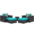 thumbnail image 1 of Lounge Armchair Table Set, Blue, Rattan, Wicker, Outdoor Patio Balcony Cafe Bistro Garden Hospitality Restaurant, Modern Contemporary HB32993, 1 of 6