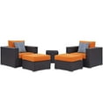 thumbnail image 1 of Lounge Armchair Table Set, Orange, Rattan, Wicker, Outdoor Patio Balcony Cafe Bistro Garden Hospitality Restaurant, Modern Contemporary HB32990, 1 of 6