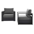 thumbnail image 1 of Lounge Chair Armchair, Grey Gray, Aluminum, Metal, Fabric, Modern Contemporary, Outdoor Patio Balcony Cafe Bistro Garden Furniture Hotel Hospitality, 1 of 7
