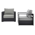 thumbnail image 1 of Lounge Chair Armchair, Grey Gray, Aluminum, Metal, Fabric, Modern Contemporary, Outdoor Patio Balcony Cafe Bistro Garden Furniture Hotel Hospitality, 1 of 7