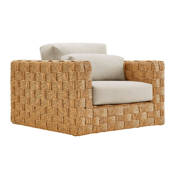 Lounge Chair Armchair Lounge Chair, Gray, Wicker Rattan, Outdoor Patio Balcony Cafe Bistro Garden Hospitality Restaurant, Modern Contemporary, HB37235