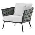 thumbnail image 1 of Lounge Chair Armchair, White, Aluminum, Metal, Steel, Modern Contemporary, Outdoor Patio Balcony Cafe Bistro Garden Furniture Hotel Hospitality, 1 of 7