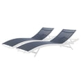 thumbnail image 1 of Lounge Chair Chaise, Set of 2, Aluminum, Metal, Steel, White Blue Navy, Modern Contemporary Urban Design, Outdoor Patio Balcony Cafe Bistro Garden Furniture Hotel Hospitality, 1 of 5