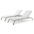 thumbnail image 1 of Lounge Chair Chaise Table Set, Aluminum, Metal, Steel, White, Modern Contemporary Urban Design, Outdoor Patio Balcony Cafe Bistro Garden Furniture Hotel Hospitality, 1 of 7
