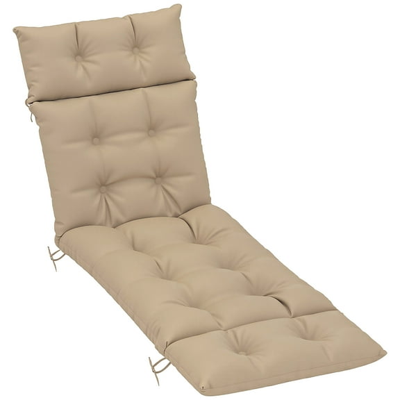 Lounge Chair Cushion Outdoor Padded Cushion with String Ties Patio Recliner Chaise Lounge Pads Replacement for Garden Poolside 73X22X4 Inch Thick Indoor Floor Cushion