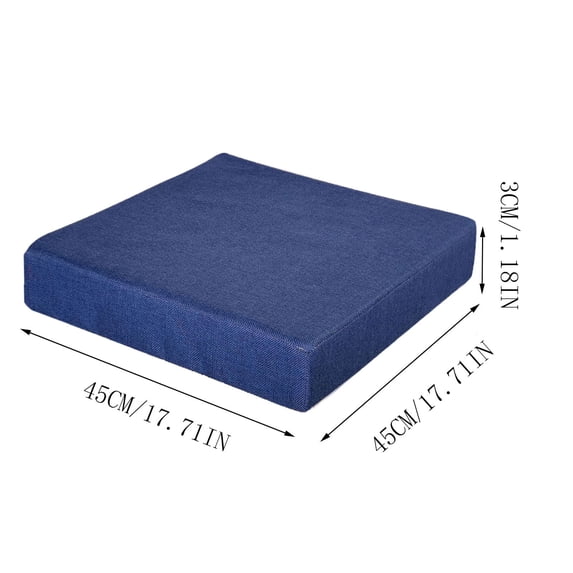 Lounge Chair Cushions, Linen Seat Cushion with High Density Foam, 45x45x3cm High Resilience Chair Pad