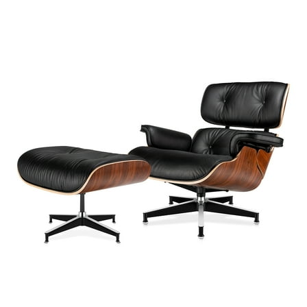 Lounge Chair, Mid Century Leather Lounge Chair and Ottoman,Indoor Chaise Lounger for Living Room