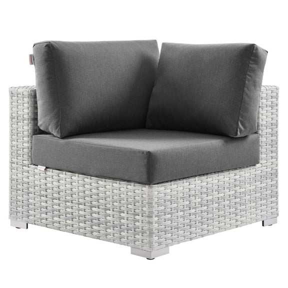 Lounge Chair, Rattan, Wicker, Grey Gray, Modern Contemporary Urban Design, Outdoor Patio Balcony Cafe Bistro Garden Furniture Hotel Hospitality