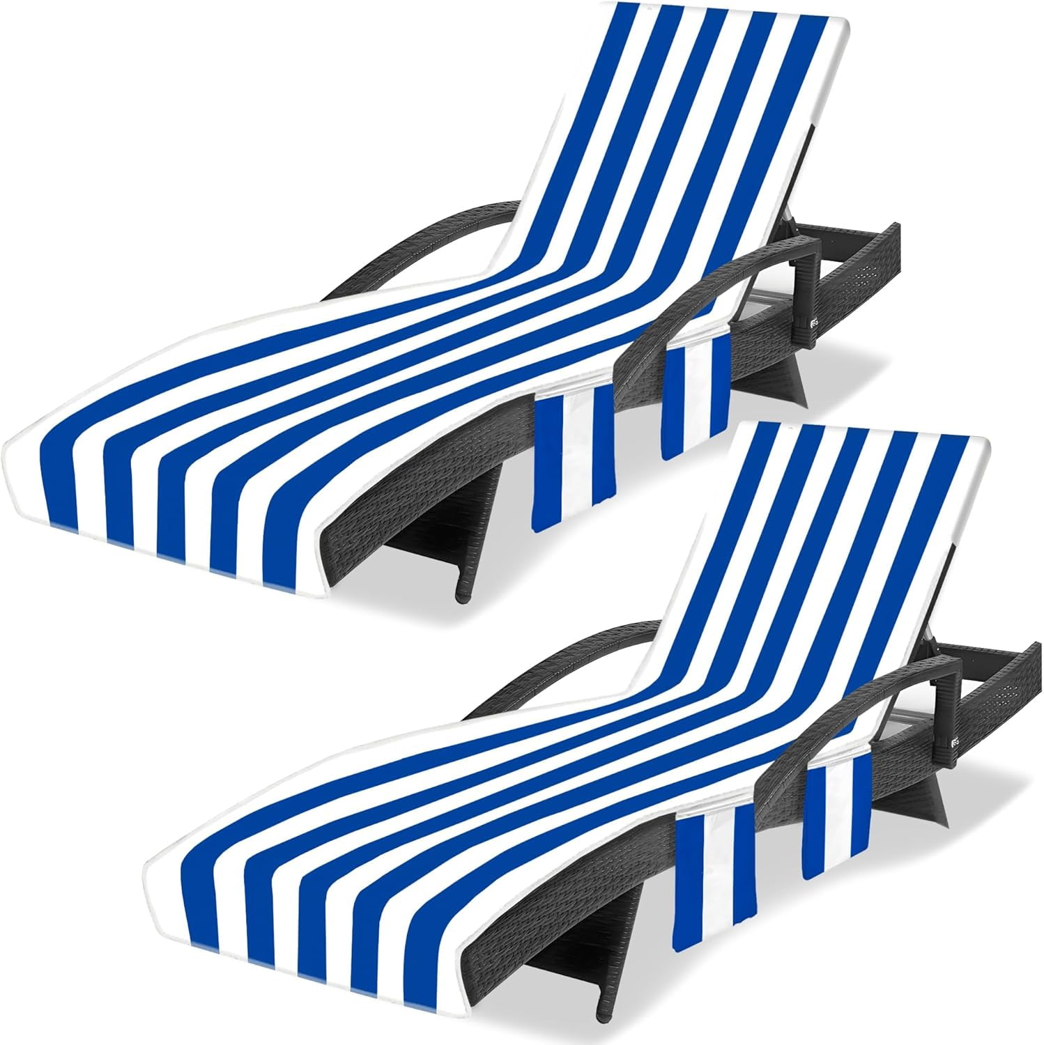 Lounge Chair Towel Cover, Beach Chair Covers (Pack of 2), Chaise Lounge