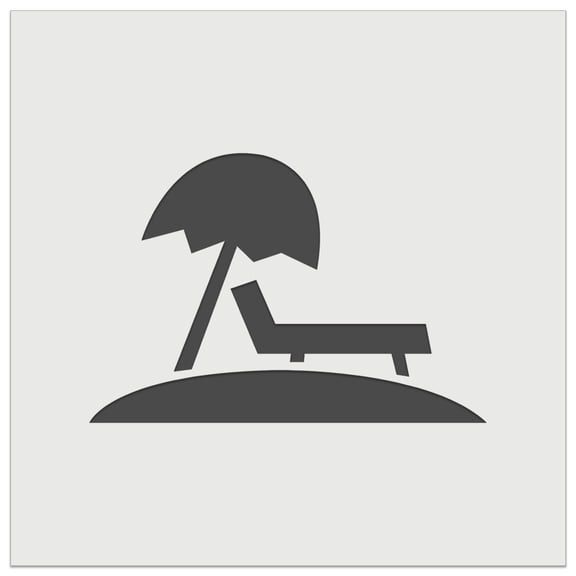 Lounge Chair Umbrella Beach Sun DIY Cookie Wall Craft Stencil - 9.0 Inch