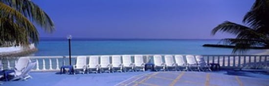 Lounge Chairs Giraavaru Maldives Canvas Art - Panoramic Images (36 x 12)