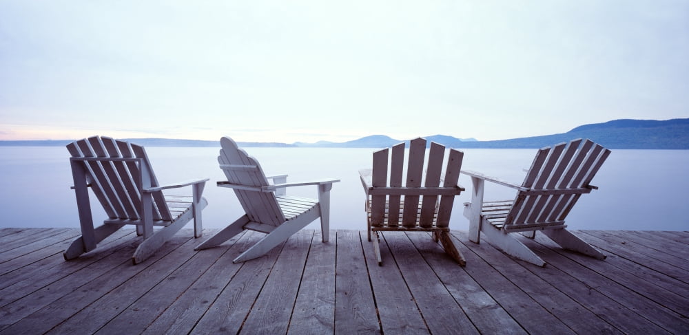 Lounge Chairs Moosehead Lake ME Canvas Art - Panoramic Images (27 x 9)