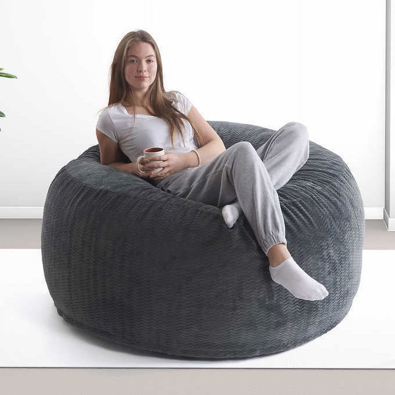 Lounge & Co. Jumbo Lounger Dark Grey 50” L x 50” W x 22” H