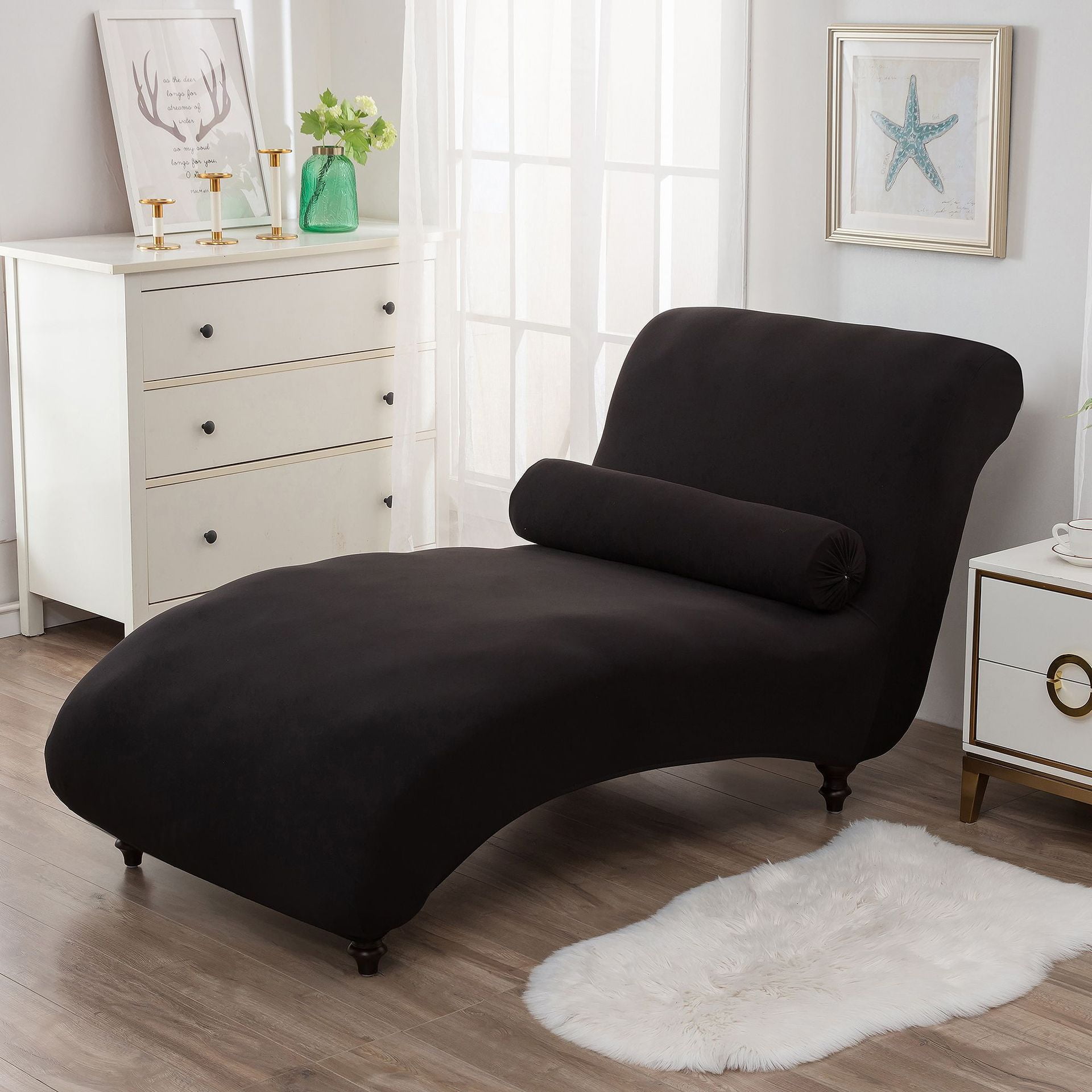 Cover Stretch Covers Living Room Chaise Slipcover Armless Soft Chair Cover for Lounge Furniture Outdoor Dark Grey Walmart