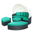 thumbnail image 1 of Lounge Daybed Sofa Bed, Blue, Rattan, Wicker, Outdoor Patio Balcony Cafe Bistro Garden Hospitality Restaurant, Modern Contemporary HB34967, 1 of 9