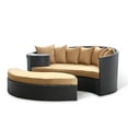 thumbnail image 1 of Lounge Daybed Sofa Bed, Brown, Wicker Rattan, Outdoor Patio Balcony Cafe Bistro Garden Hospitality Restaurant, Modern Contemporary, HB37037, 1 of 2