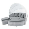 thumbnail image 1 of Lounge Daybed Sofa Bed, Grey Gray, Rattan, Wicker, Modern Contemporary, Outdoor Patio Balcony Cafe Bistro Garden Furniture Hotel Hospitality, 1 of 9