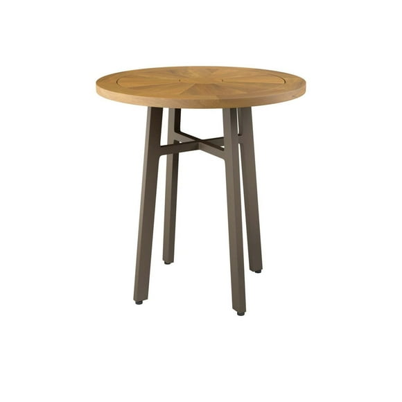 Lounge Dining Table, Taupe Gray Natural, Teak Wood, Outdoor Patio Balcony Cafe Bistro Garden Hospitality Restaurant, Modern Contemporary HB36339